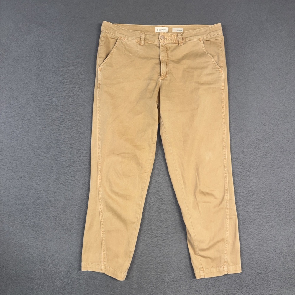 Chinos Anthropologie Pants Womens (Fits 36) Brown Relaxed Fit Flat Front Cotton